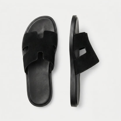 Amalfi Slide Suede Onyx Black