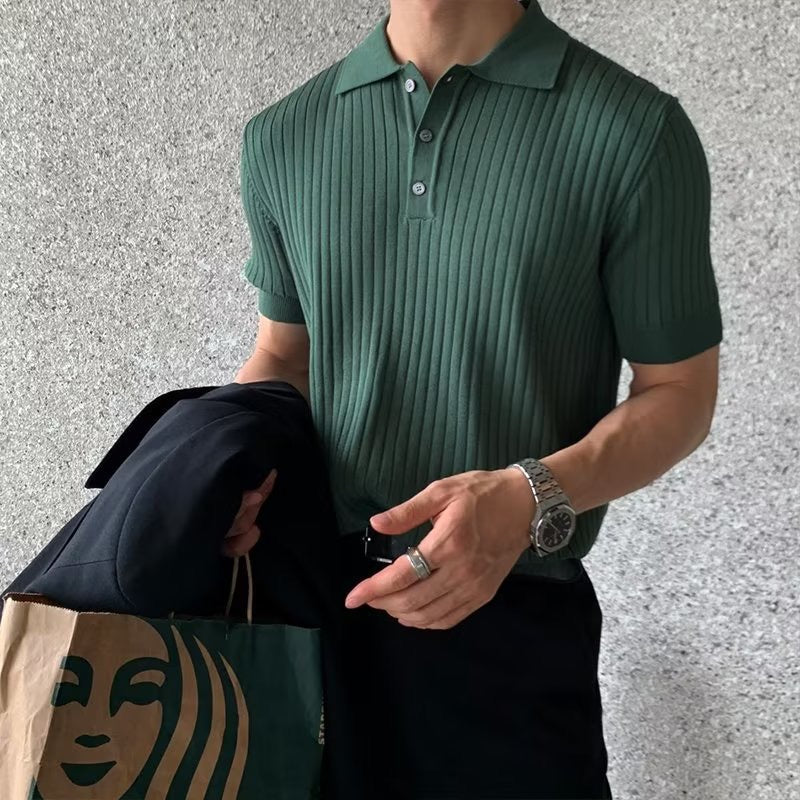 Visconti Knitted Polo Shirt - Brown