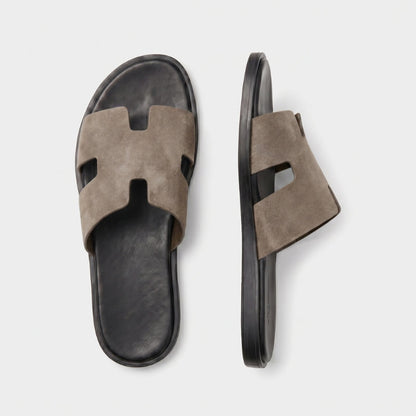 Amalfi Slide Suede Stone Taupe
