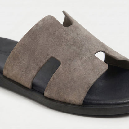 Amalfi Slide Suede Stone Taupe