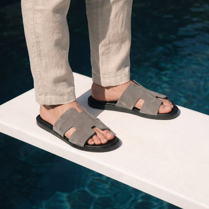 Amalfi Slide Suede Stone Taupe