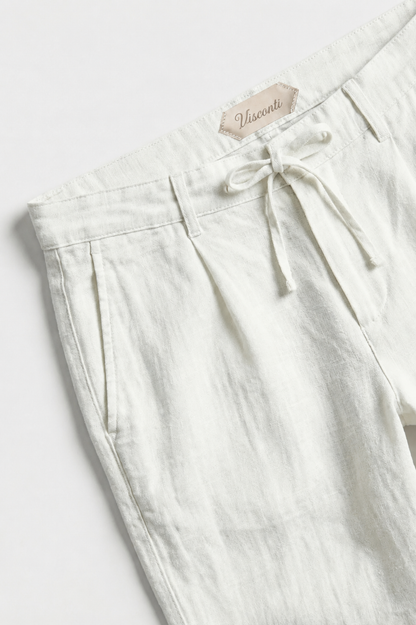 Visconti Linen Trousers - White