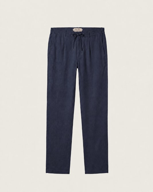 Visconti Linen Trousers - Dark Blue