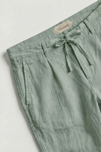 Visconti Linen Trousers - Green