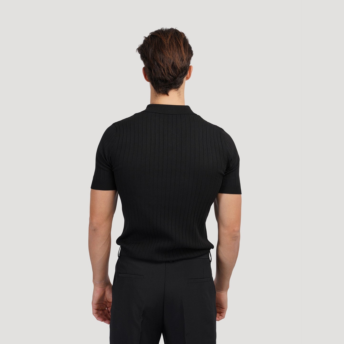 Visconti Knitted Polo Shirt - Black