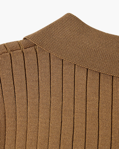 Visconti Knitted Polo Shirt - Brown