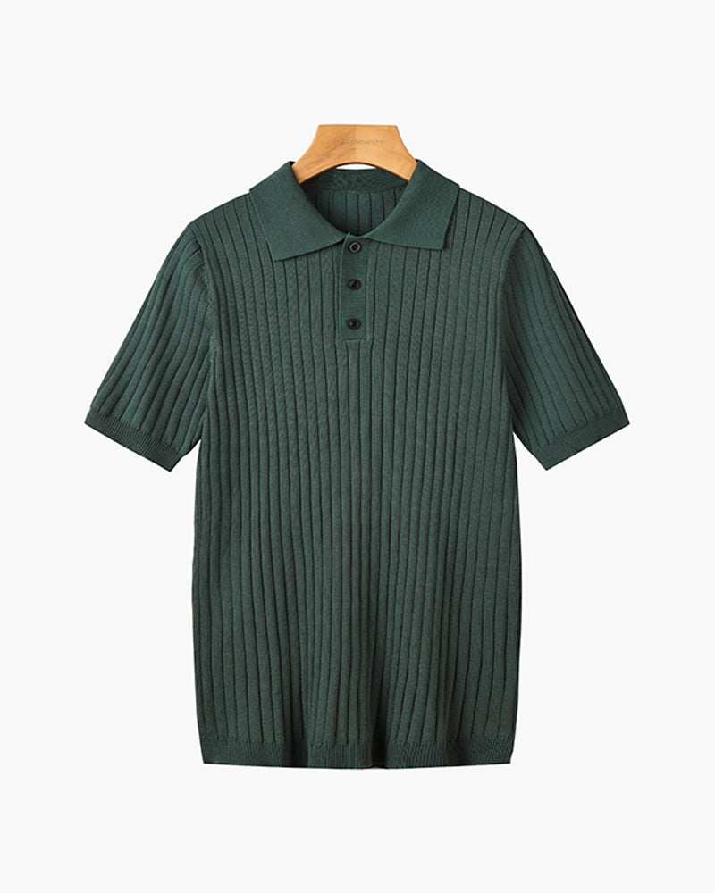 Visconti Knitted Polo Shirt - Brown