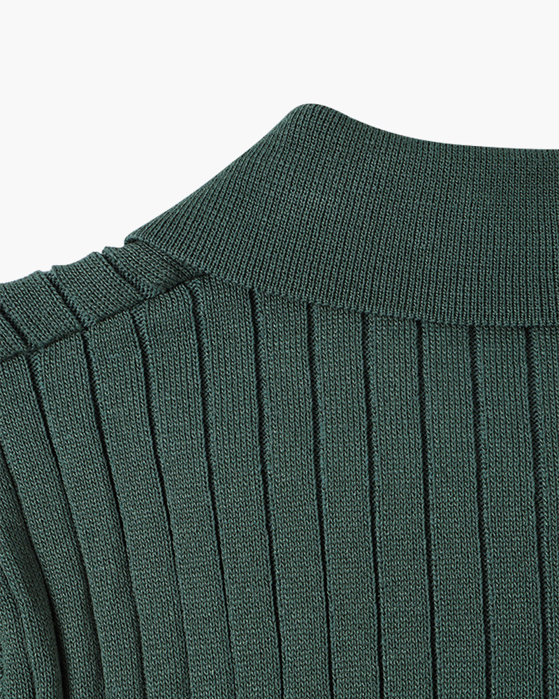 Visconti Knitted Polo Shirt - Brown