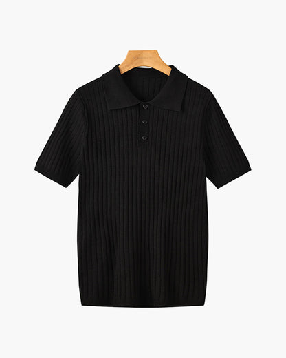 Visconti Knitted Polo Shirt - Brown