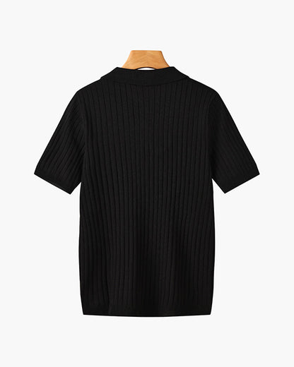 Visconti Knitted Polo Shirt - Brown