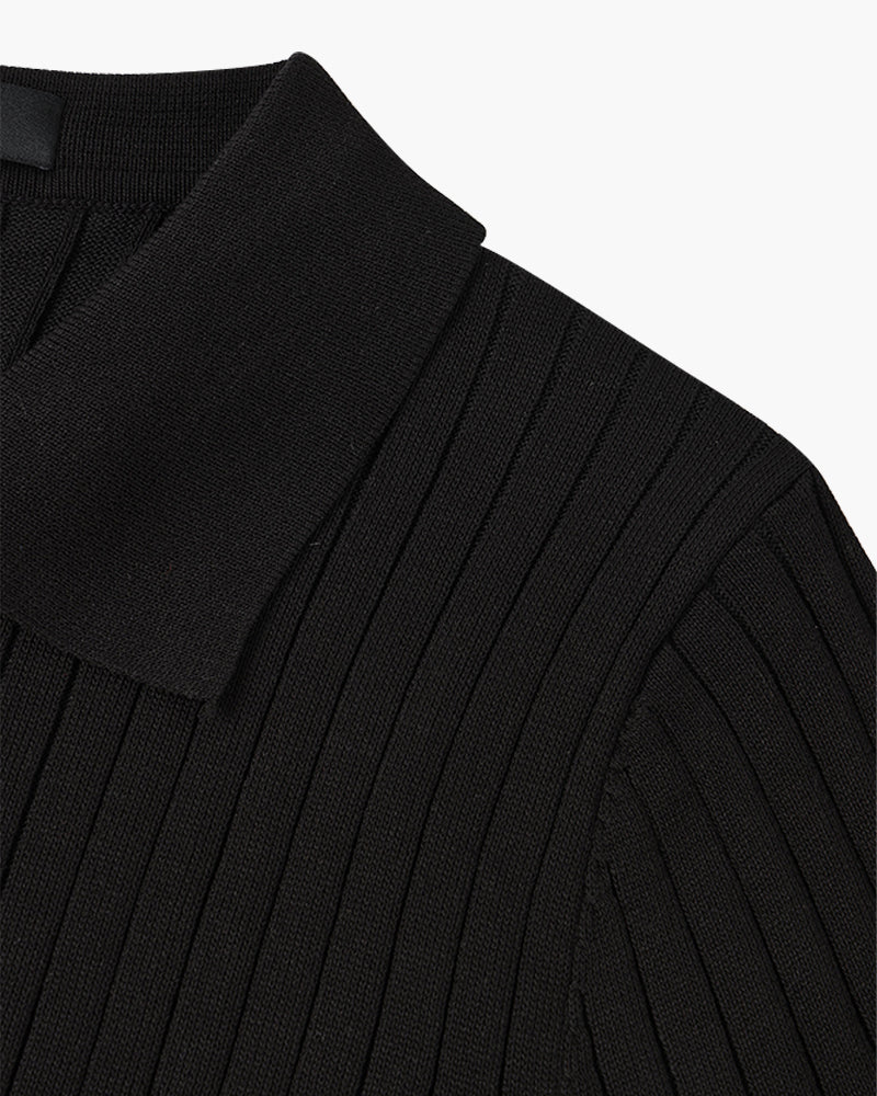 Visconti Knitted Polo Shirt - Black