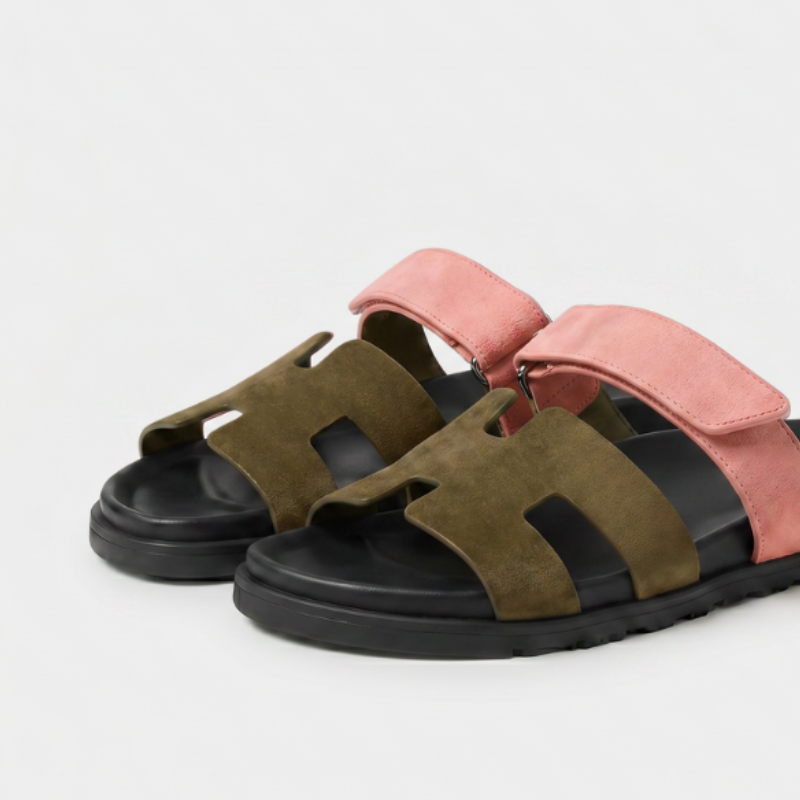 Cannes - Suede Olive Coral