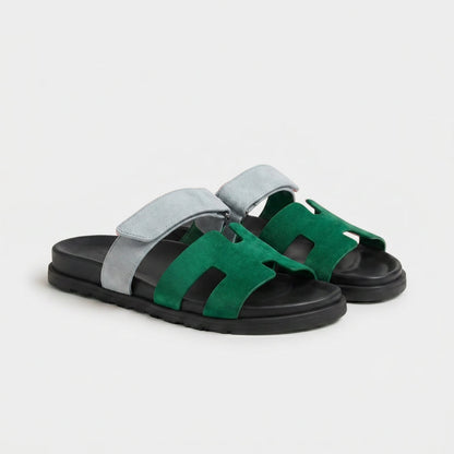 Cannes Suede Slide Women Green Grey