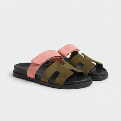 Cannes - Suede Olive Coral