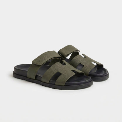 Cannes Textured Slide Women Olive Green