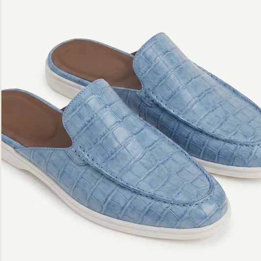 Visconti Croco Mule Blue