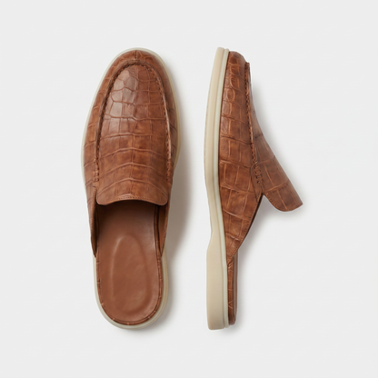 Visconti Croco Mule Tan