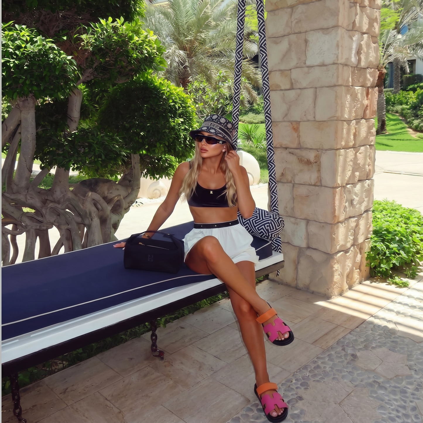 Cannes Suede Slide Women Pink Orange
